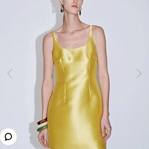 Elegant Yellow Satin Dress